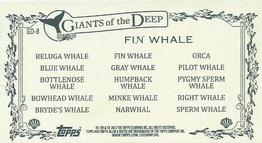 2012 Topps Allen & Ginter - Mini Giants of the Deep #GD-8 Fin Whale Back