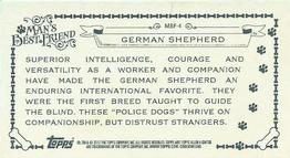 2012 Topps Allen & Ginter - Mini Man's Best Friend #MBF-4 German Shepherd Back