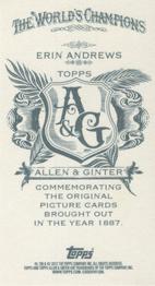 2012 Topps Allen & Ginter - Mini No Card Number #NNO Erin Andrews Back