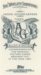 2012 Topps Allen & Ginter - Mini No Card Number #NNO Jackie Joyner-Kersee Back