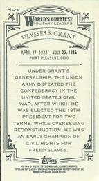 2012 Topps Allen & Ginter - Mini World's Greatest Military Leaders #ML-9 Ulysses S. Grant Back