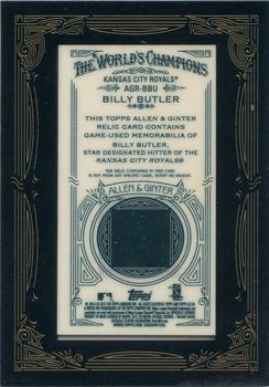 2012 Topps Allen & Ginter - Relics #AGR-BBU Billy Butler Back