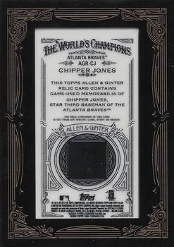 2012 Topps Allen & Ginter - Relics #AGR-CJ Chipper Jones Back