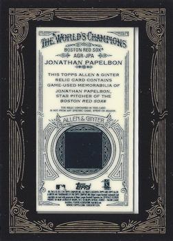 2012 Topps Allen & Ginter - Relics #AGR-JPA Jonathan Papelbon Back