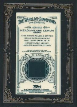 2012 Topps Allen & Ginter - Relics #AGR-MLE Meadowlark Lemon Back