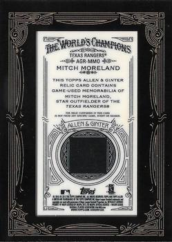 2012 Topps Allen & Ginter - Relics #AGR-MMO Mitch Moreland Back