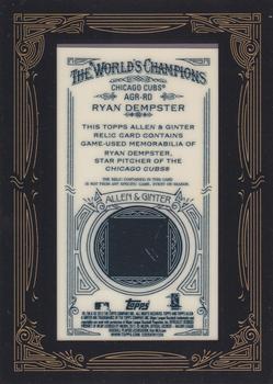2012 Topps Allen & Ginter - Relics #AGR-RD Ryan Dempster Back