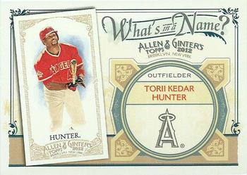 2012 Topps Allen & Ginter - What's in a Name? #WIN11 Torii Hunter Front