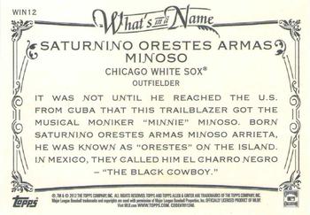 2012 Topps Allen & Ginter - What's in a Name? #WIN12 Minnie Minoso Back