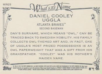 2012 Topps Allen & Ginter - What's in a Name? #WIN25 Dan Uggla Back