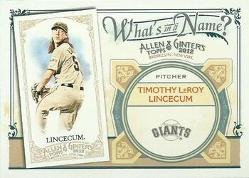 2012 Topps Allen & Ginter - What's in a Name? #WIN41 Tim Lincecum Front