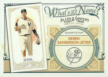 2012 Topps Allen & Ginter - What's in a Name? #WIN52 Derek Jeter Front