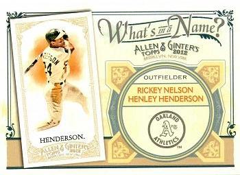 2012 Topps Allen & Ginter - What's in a Name? #WIN58 Rickey Henderson Front