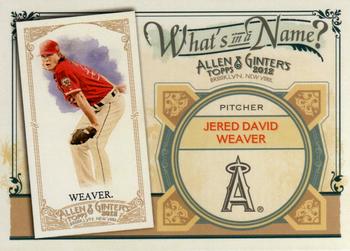 2012 Topps Allen & Ginter - What's in a Name? #WIN62 Jered Weaver Front
