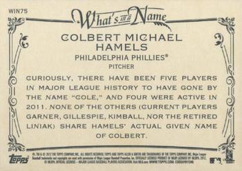 2012 Topps Allen & Ginter - What's in a Name? #WIN75 Cole Hamels Back