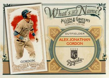 2012 Topps Allen & Ginter - What's in a Name? #WIN88 Alex Gordon Front