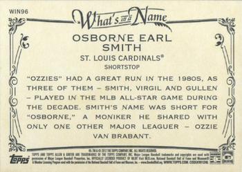 2012 Topps Allen & Ginter - What's in a Name? #WIN96 Ozzie Smith Back