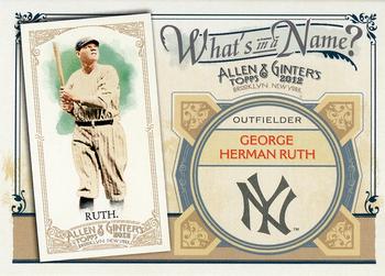 2012 Topps Allen & Ginter - What's in a Name? #WIN99 Babe Ruth Front