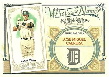 2012 Topps Allen & Ginter - What's in a Name? #WIN16 Miguel Cabrera Front