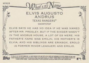 2012 Topps Allen & Ginter - What's in a Name? #WIN28 Elvis Andrus Back