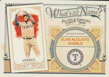 2012 Topps Allen & Ginter - What's in a Name? #WIN28 Elvis Andrus Front