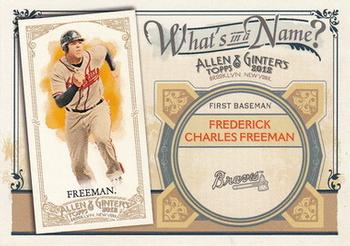 2012 Topps Allen & Ginter - What's in a Name? #WIN32 Freddie Freeman Front