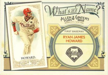2012 Topps Allen & Ginter - What's in a Name? #WIN3 Ryan Howard Front