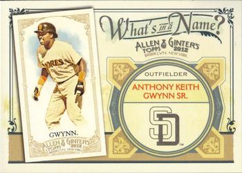 2012 Topps Allen & Ginter - What's in a Name? #WIN48 Tony Gwynn Front