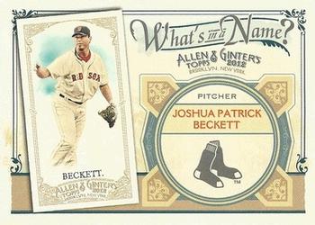 2012 Topps Allen & Ginter - What's in a Name? #WIN57 Josh Beckett Front
