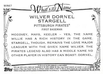 2012 Topps Allen & Ginter - What's in a Name? #WIN67 Willie Stargell Back