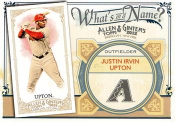 2012 Topps Allen & Ginter - What's in a Name? #WIN97 Justin Upton Front