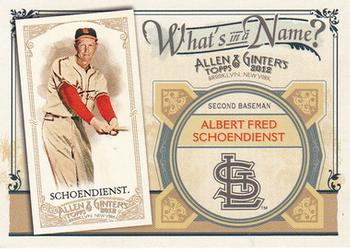 2012 Topps Allen & Ginter - What's in a Name? #WIN9 Red Schoendienst Front