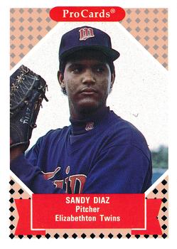 1991-92 ProCards Tomorrow's Heroes #104 Sandy Diaz Front