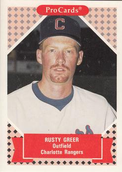 1991-92 ProCards Tomorrow's Heroes #156 Rusty Greer Front