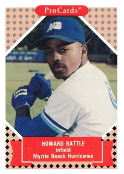 1991-92 ProCards Tomorrow's Heroes #172 Howard Battle Front