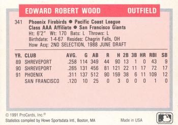 1991-92 ProCards Tomorrow's Heroes #341 Ted Wood Back