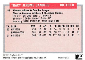 1991-92 ProCards Tomorrow's Heroes #53 Tracy Sanders Back