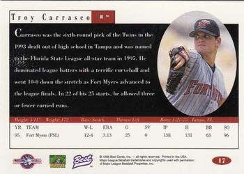 1996 Best #17 Troy Carrasco Back