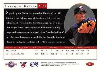 1996 Best #94 Enrique Wilson Back