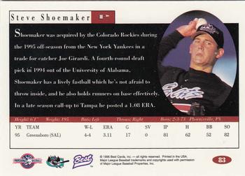 1996 Best #83 Steve Shoemaker Back