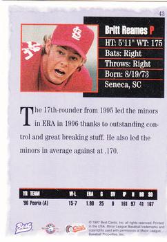 1997 Best #43 Britt Reames Back