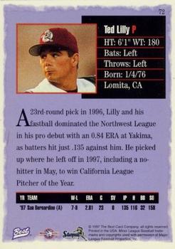 1997 Best #72 Ted Lilly Back