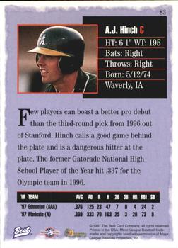 1997 Best #83 A.J. Hinch Back