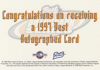 1997 Best - Autographs Autograph Series #NNO Shad Williams Back