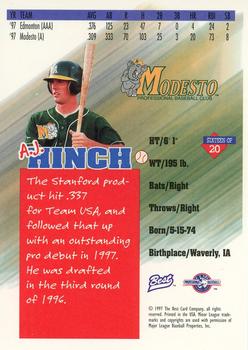 1997 Best - Diamond Best #16 A.J. Hinch Back