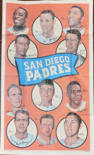 1969 Topps Team Posters #12 San Diego Padres Front
