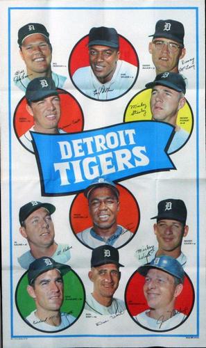 1969 Topps Team Posters #1 Detroit Tigers Front