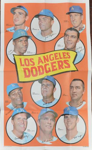 1969 Topps Team Posters #22 Los Angeles Dodgers Front