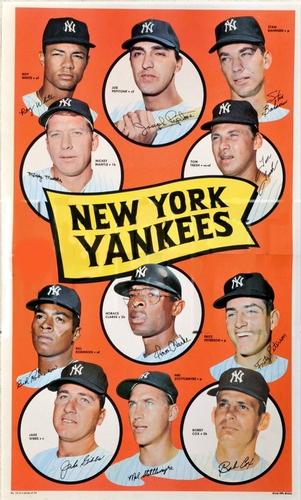 1969 Topps Team Posters #19 New York Yankees Front