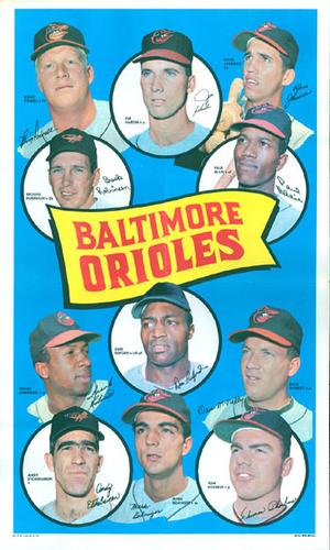 1969 Topps Team Posters #5 Baltimore Orioles Front